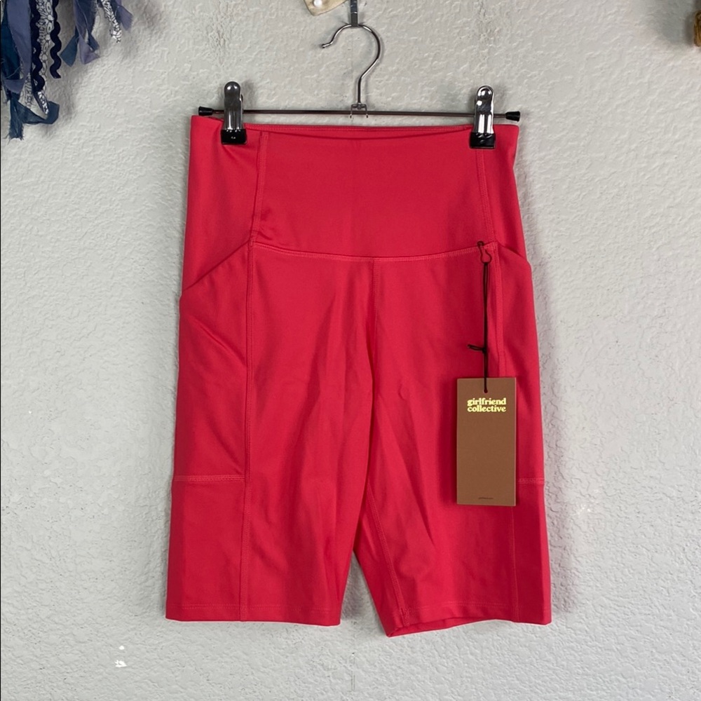 Girlfriend Collective pink bike shorts - Picture 2 of 6
